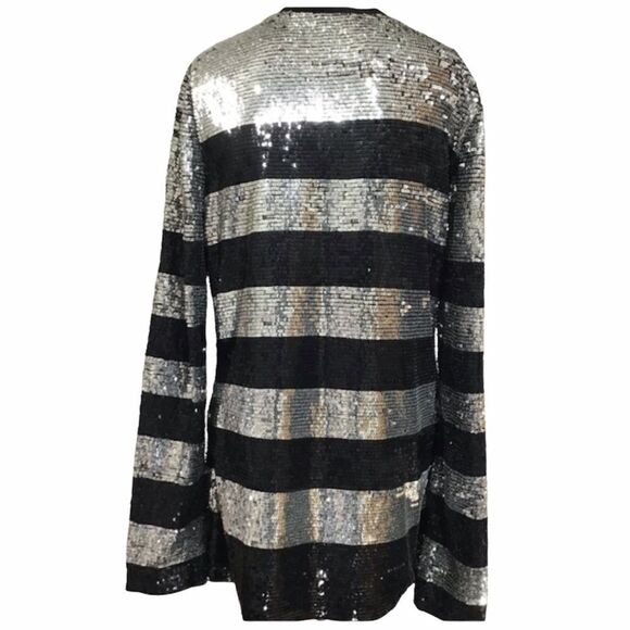 Beau Souci Marin Sequin Long Sleeve Top Size Large - Picture 3 of 11